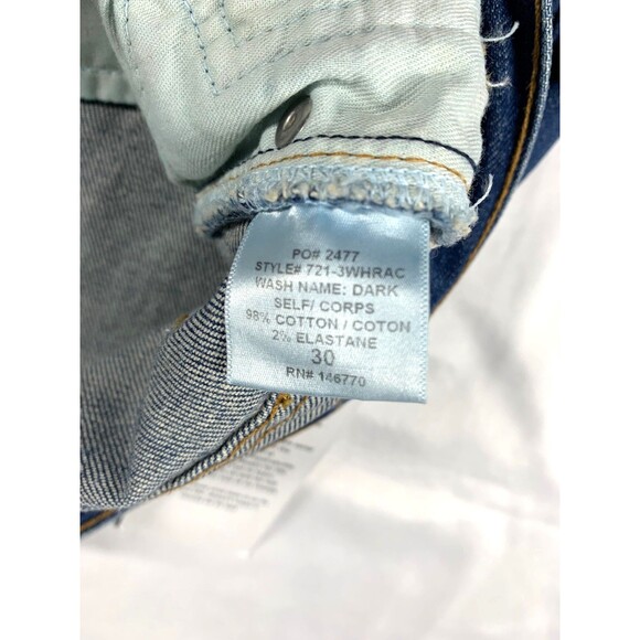 NWT RE/DONE High Rise Ankle Crop Stretch Jeans Size 30 Blue Dark Wash Button Fly - Picture 12 of 13